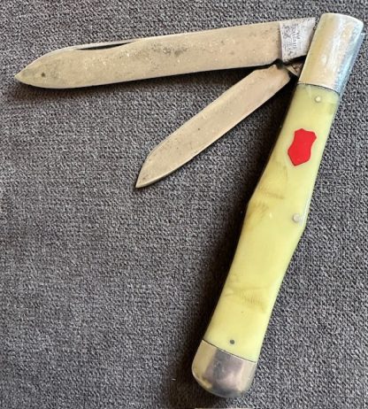 Old Vintage Antique Schatt & Morgan Coke Bottle knife waterfall & red shield