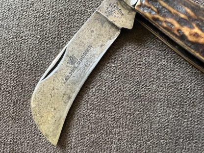 Old Vintage Antique Harrison Bros & Howson Stag Hawkbill Pruner Knife "Alpha Pruner" - Image 2