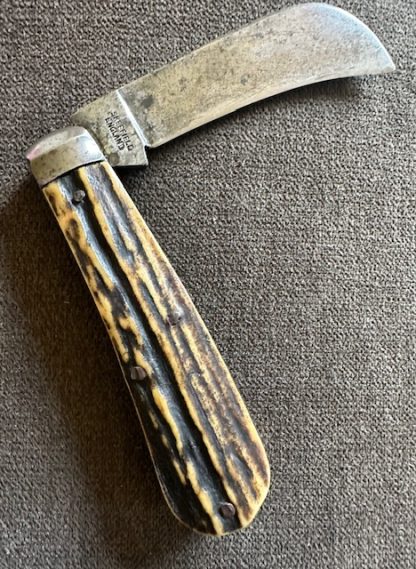 Old Vintage Antique Harrison Bros & Howson Stag Hawkbill Pruner Knife "Alpha Pruner" - Image 8