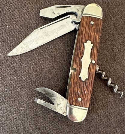 Old Vintage Antique Schrade Cut Co Walden Scout Utility Corkscrew Knife Etched Sportsman's Companion - Image 8