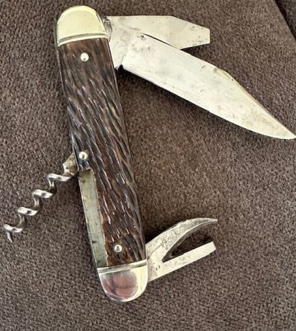 Old Vintage Antique Schrade Cut Co Walden Scout Utility Corkscrew Knife Etched Sportsman's Companion - Image 7