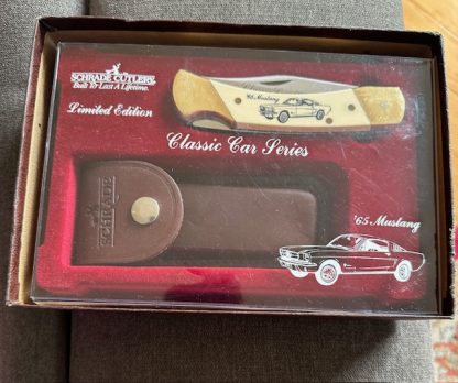 Vintage Schrade USA Classic Car series Scrimshaw 65 Mustang Knife