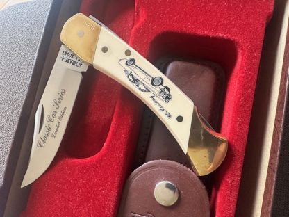 Vintage Schrade USA Classic Car series Scrimshaw 65 Mustang Knife - Image 2