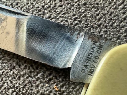 Old Vintage Antique Parisian Novelty co Advertising Knife Mulkey Salt Co - Image 5