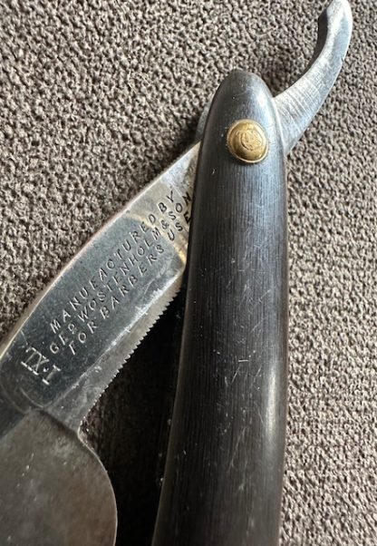 Antique George Wostenholm IXL Straight Razor for Barber's Use 8-8 1 inch blade - Image 3