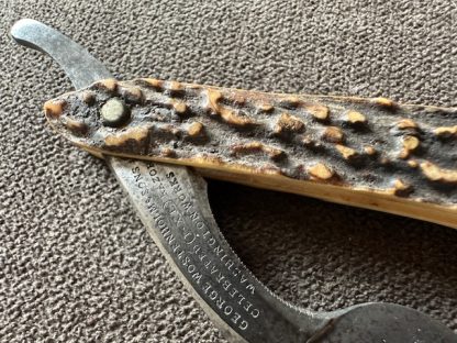 Antique George Wostenholm IXL Straight Razor Stag 7/8" - Image 6