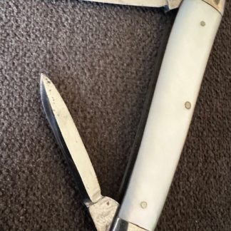 Old Antique Vintage Drake HDWE Pearl Wharncliffe Etched knife Made by Ulster