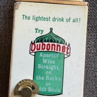 Vintage Crown Musical Cigarette Lighter Advertising Dubbonet Schenley