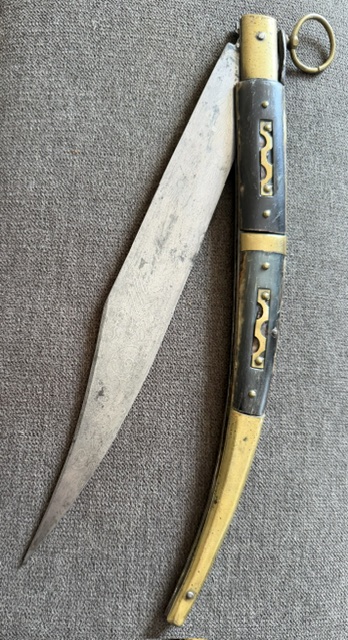 Old Antique Vintage French or Spanish Navaja Knife Albacete 20" open Despose