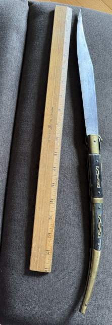 Old Antique Vintage French or Spanish Navaja Knife Albacete 20" open Despose - Image 4